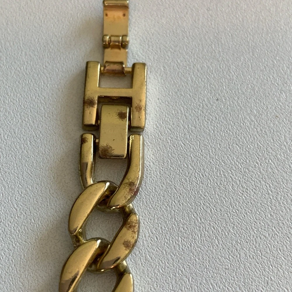 Large Cuban Link Gold Plated Chain Bracelet